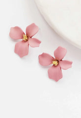 Always Chic Dusky Pink Flower Earrings
