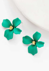 Always Chic Green Flower Earrings