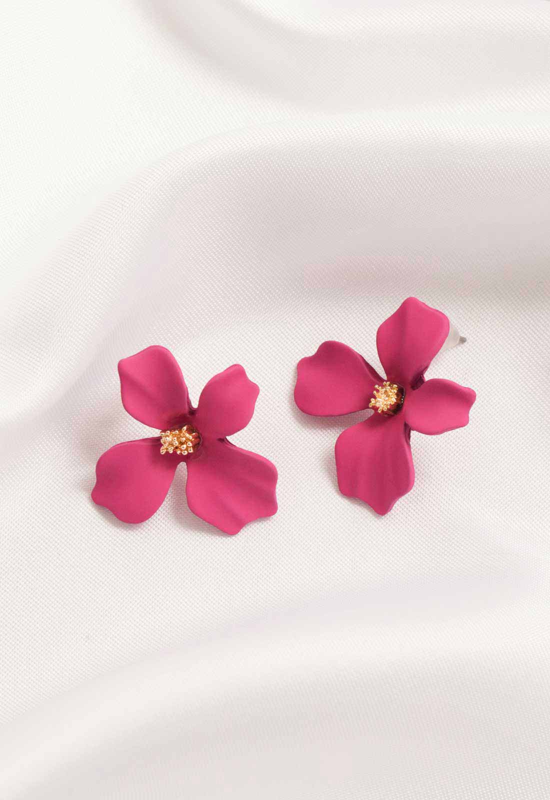 Always Chic Pink Flower Earrings