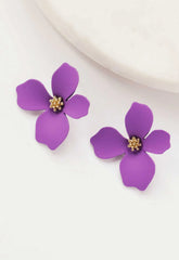Always Chic Purple Flower Earrings