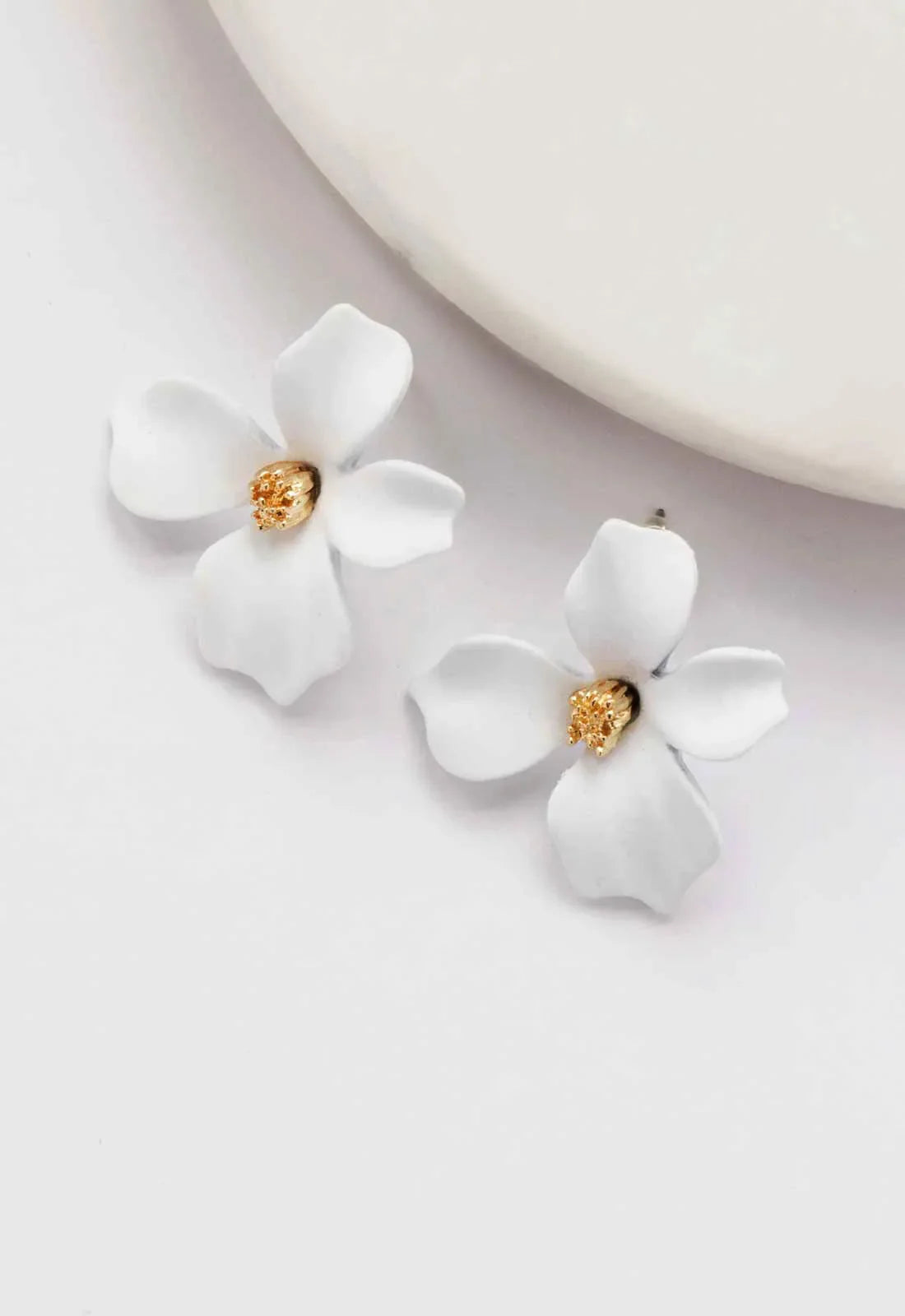 Always Chic White Flower Earrings