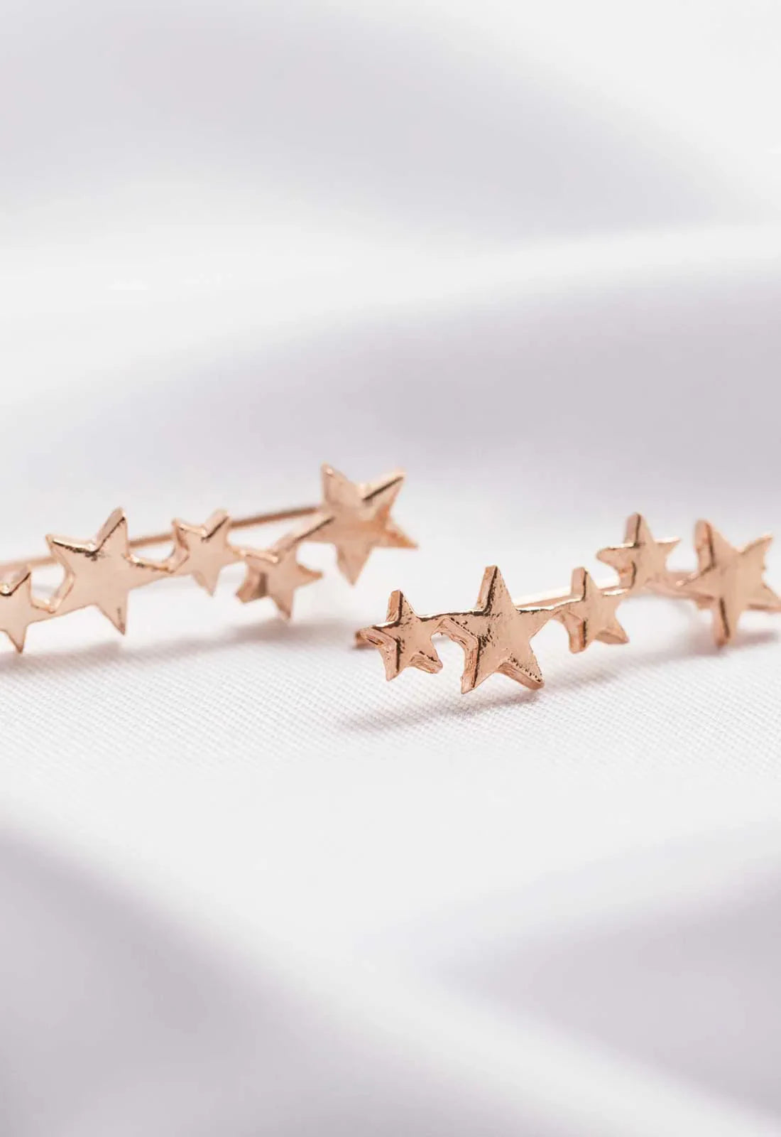 Always Chic Rose Gold Star Climber Earrings