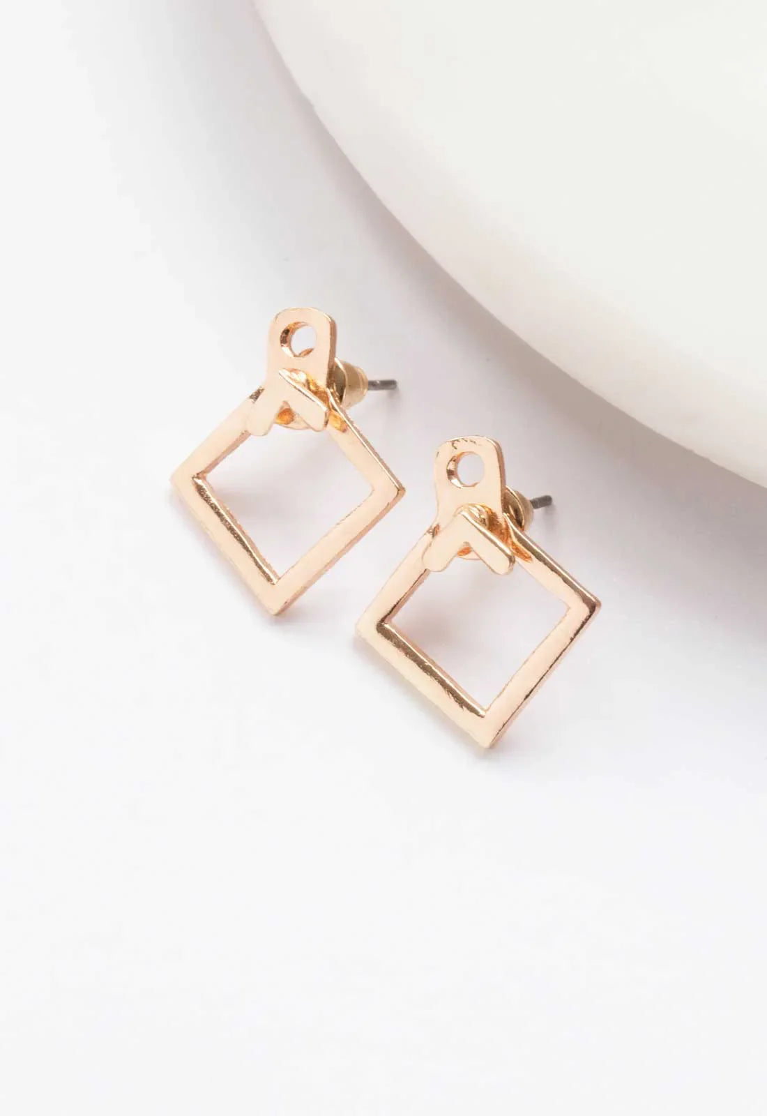Always Chic Gold Geometric Stud Earrings