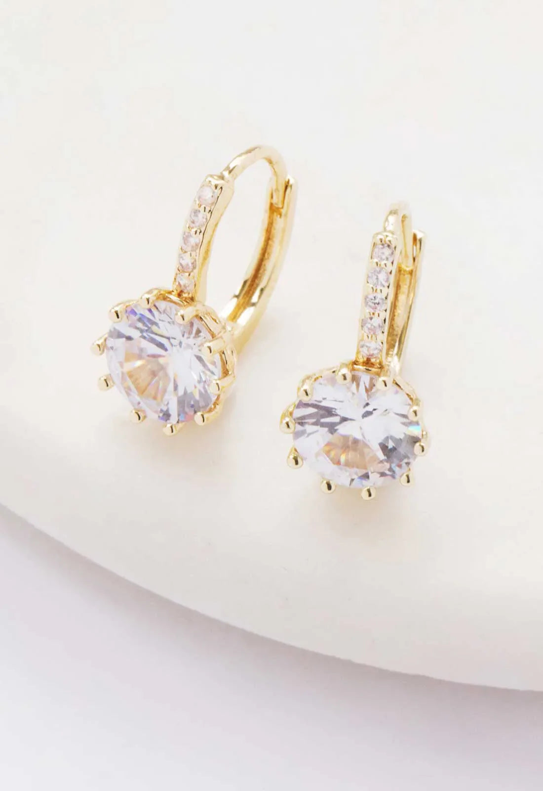 Always Chic Gold Crystal Hoop Earrings