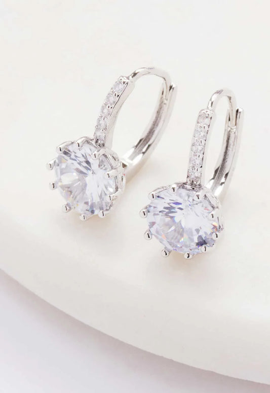 Always Chic Silver Crystal Hoop Earrings