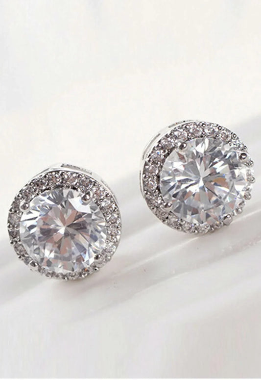 Always Chic Silver Crystal Stud Earrings