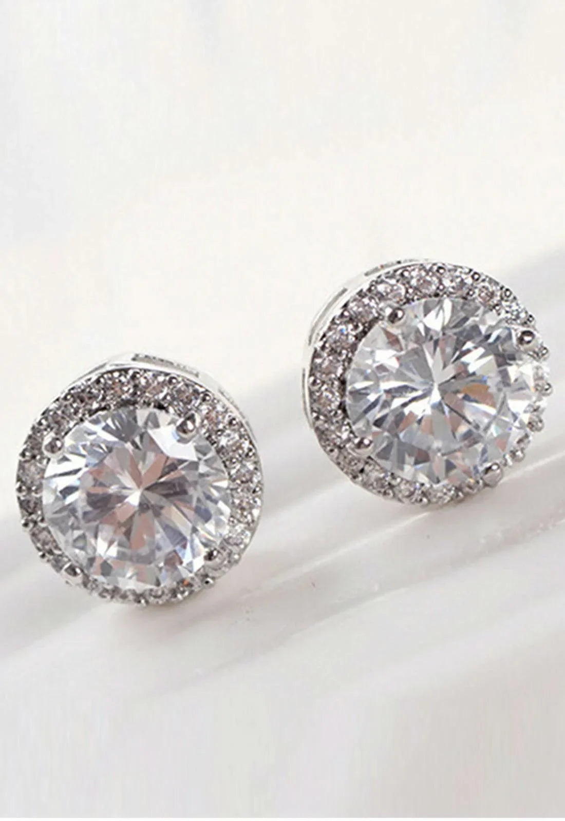 Always Chic Silver Crystal Stud Earrings