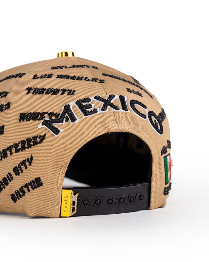 Bigg Boss Mexico WC Cities Snapback Hat – Tan & Black