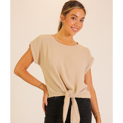 Desert Sand Tie-Front Top