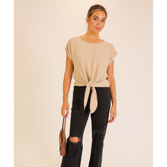 Desert Sand Tie-Front Top