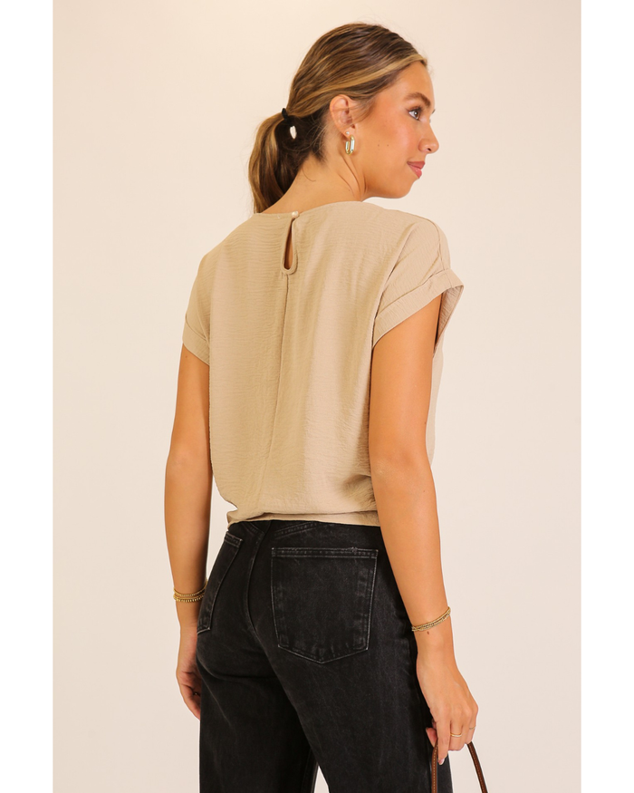 Desert Sand Tie-Front Top