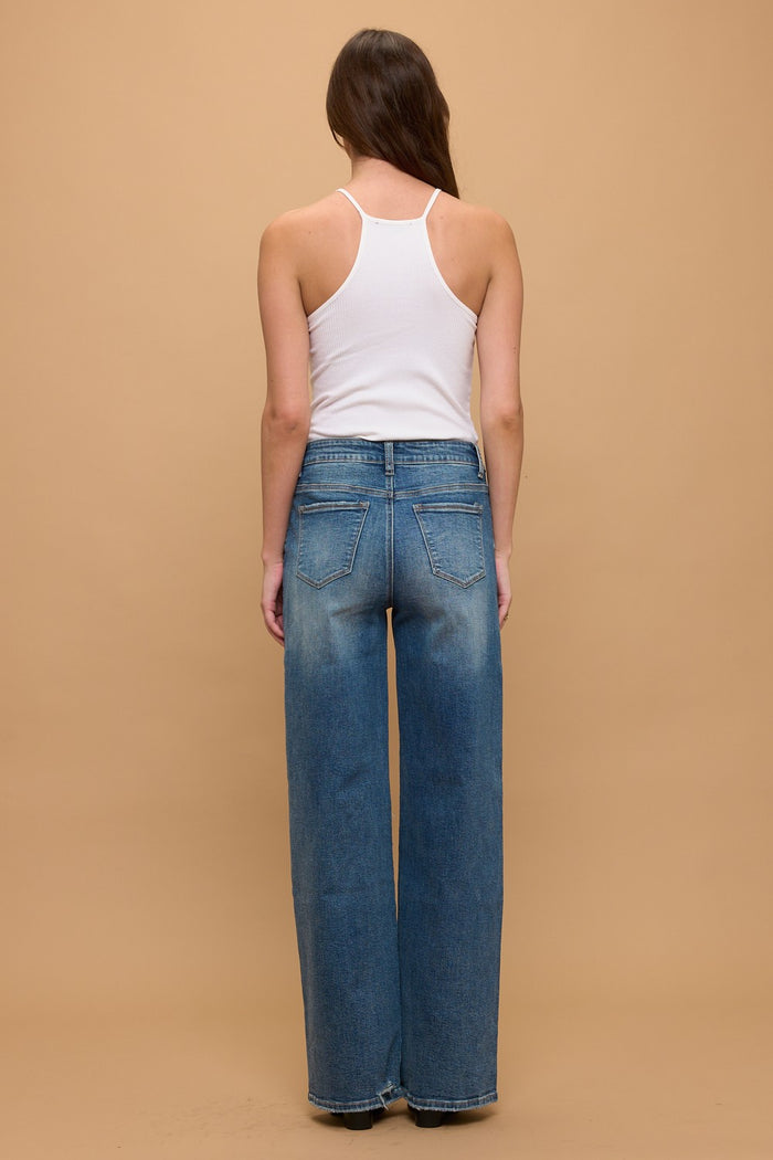 High-rise Tummy Control Wide Leg Jeans