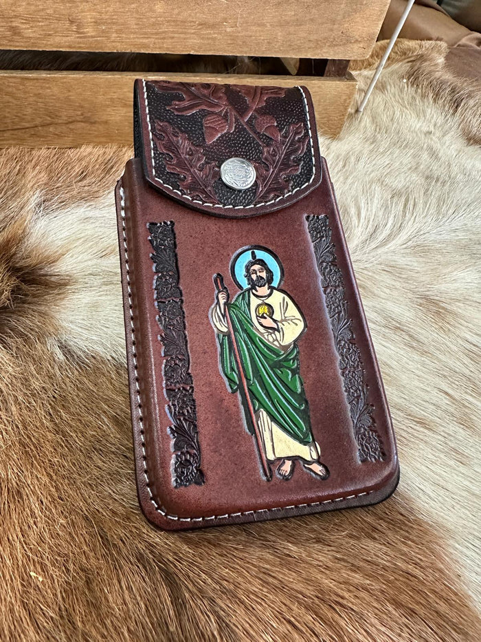 Leather San Judas Cell Phone Case