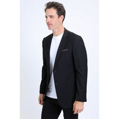 Mens Modern Fit Stretch Date Night Black Blazer