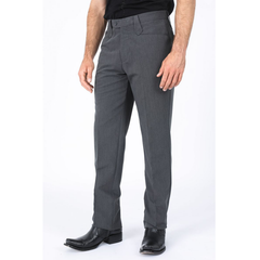 Platini men’s charcoal grey poly-stretch Western suit pants with tailored boot cut-leg fit and Western belt loop details