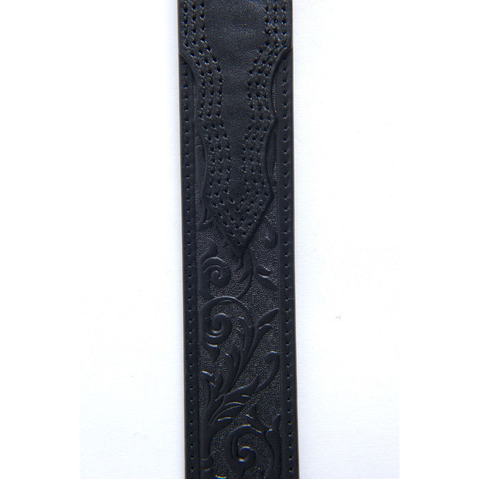 Platini Men's Leather Embossed Belt- Black