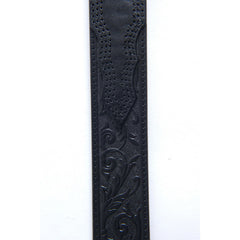 Platini Men's Leather Embossed Belt- Black