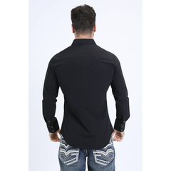 Platini Men's Performance Western Solid Long Sleeve Shirt