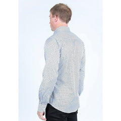 Platini Men’s Satin Cotton/Spandex Shirt - White