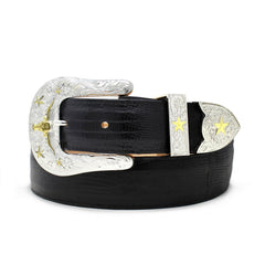 Rancher Black Teju Lizard Belt