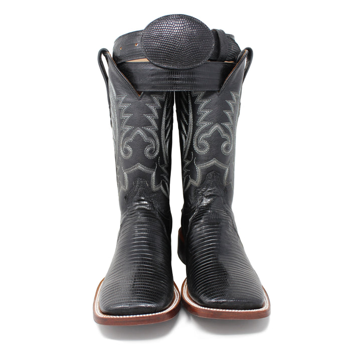 Rancher Black Teju Lizard Belt