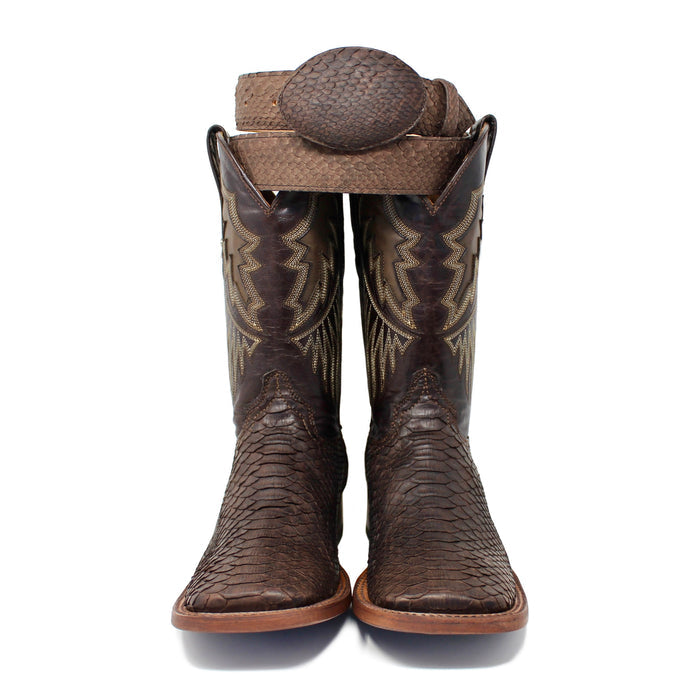 Ranchers Dark Brown Python Belt