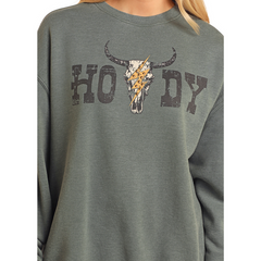 Rock & Roll Denim Howdy Oversized Pullover Sweater