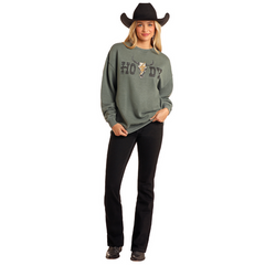Rock & Roll Denim Howdy Oversized Pullover Sweater