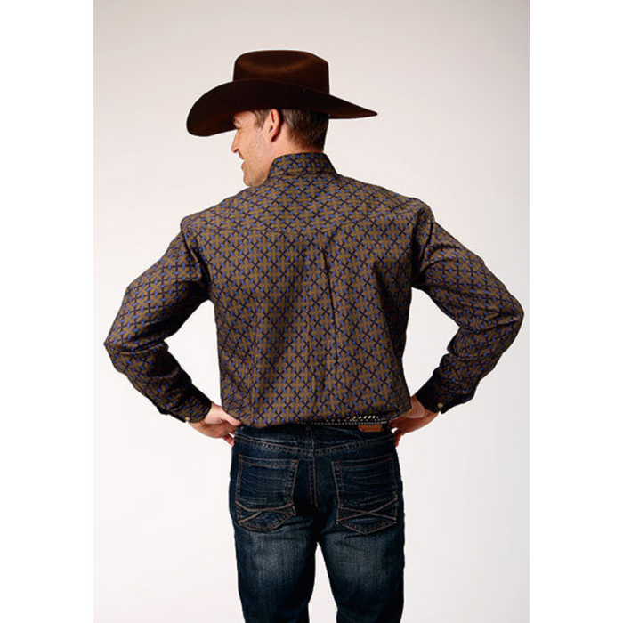 Roper Men's Diamond Medallion Print Long Sleeve Shirt