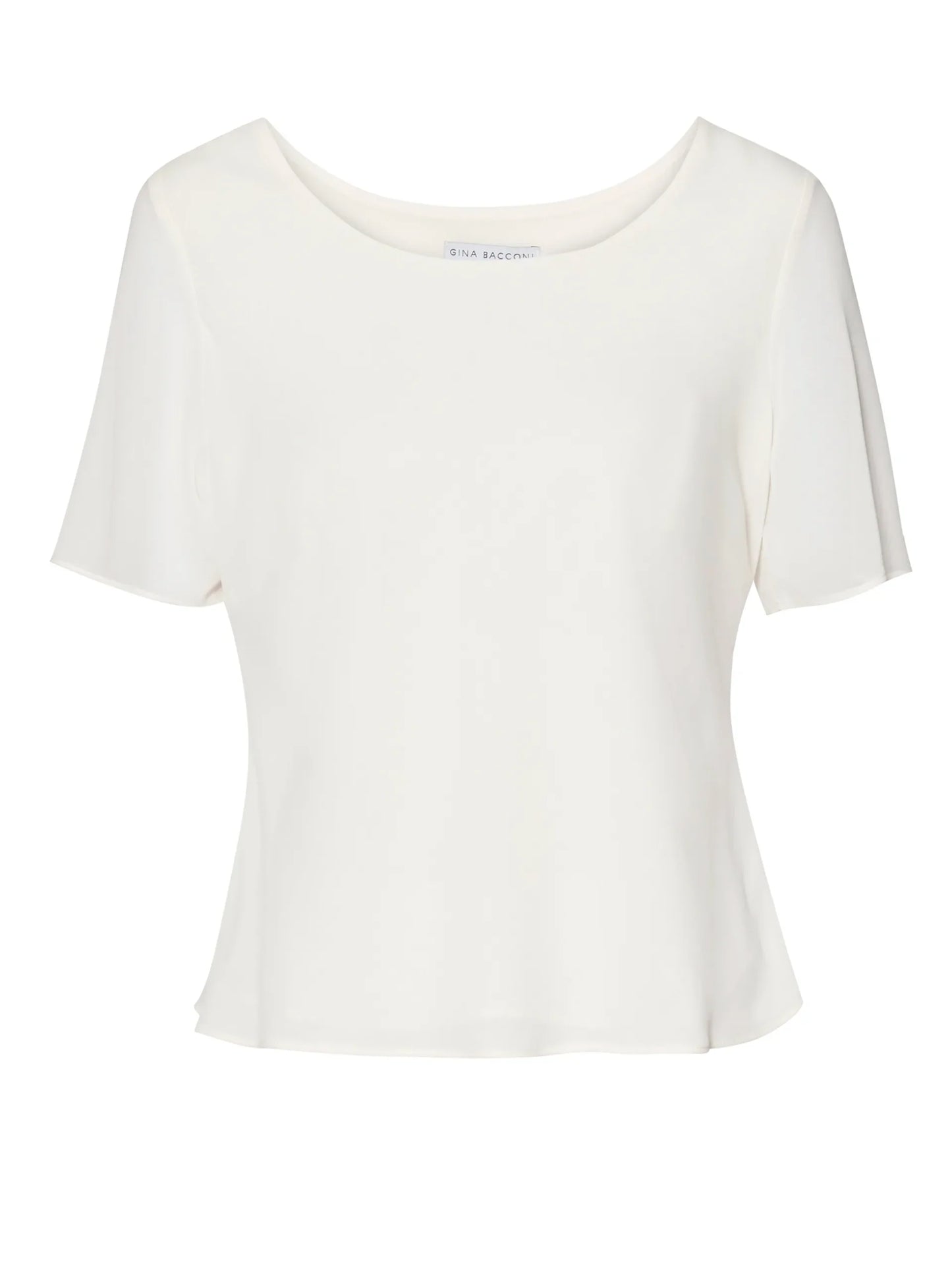 Gina Bacconi Chalk White Triple Layer Chiffon Top