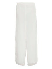 Gina Bacconi Chalk White Chiffon Layered Trouser With Slits