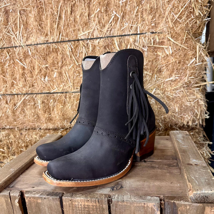 "Sierra" Artillero Fringe Bootie- Dark Brown