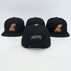 VBR Nayarit Los Coras black snapback cap back view with adjustable snap closure