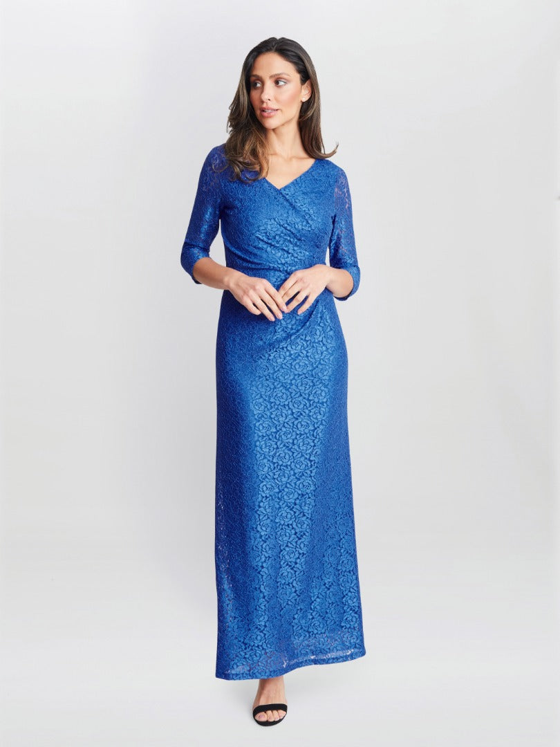 Gina Bacconi Fearne Lace Wrap Maxi Dress