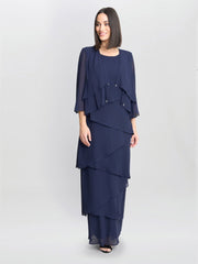Gina Bacconi Colette Jacket And Asymmetric Tiered Dress